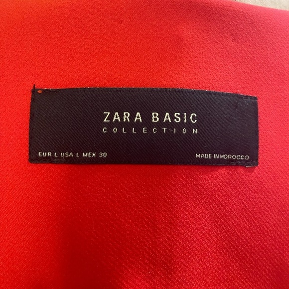 Zara Basic | Red Peplum 3/4 Sleeve Jacket - Picture 3 of 10